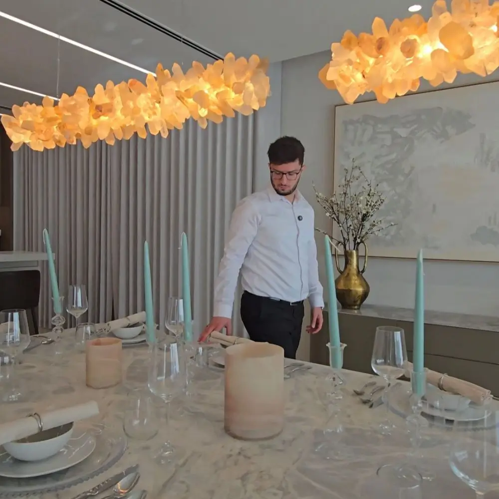Abed Shatila touring an off-plan show apartment in Dubai